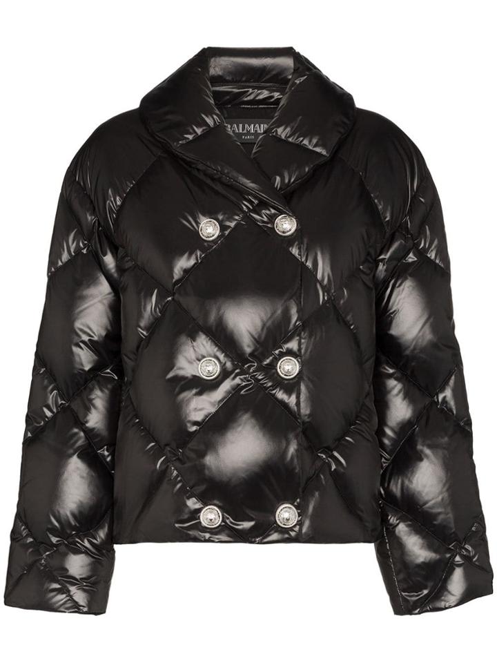 Balmain Double Breasted Puffa Jacket - Black