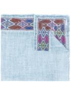 Faliero Sarti Embroidered Edge Scarf - Blue