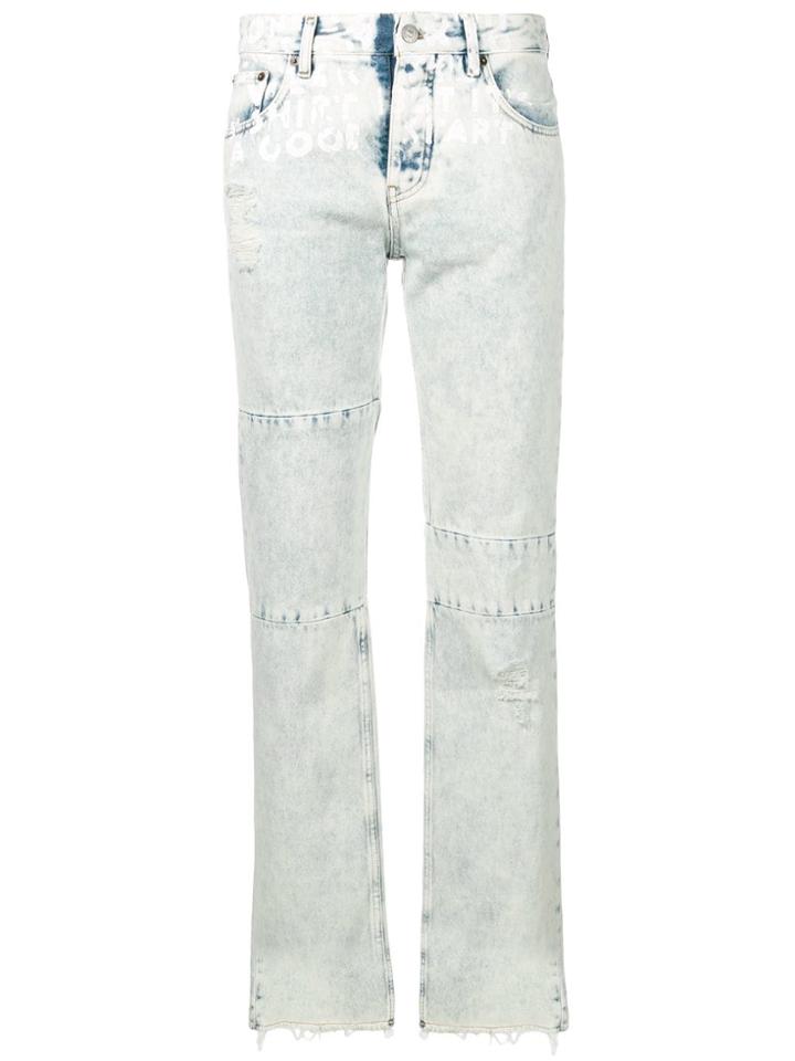 Mm6 Maison Margiela Panelled Straight-leg Jeans - Blue