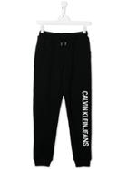 Calvin Klein Kids Teen Logo Print Joggers - Black