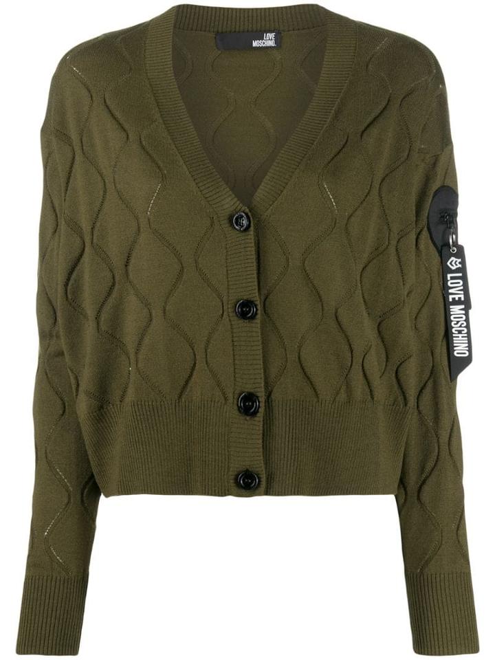 Love Moschino Wave-embellished Cardigan - Green