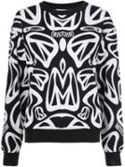 Moschino Peace Sign Sweater, Women's, Size: Large, Black, Wool