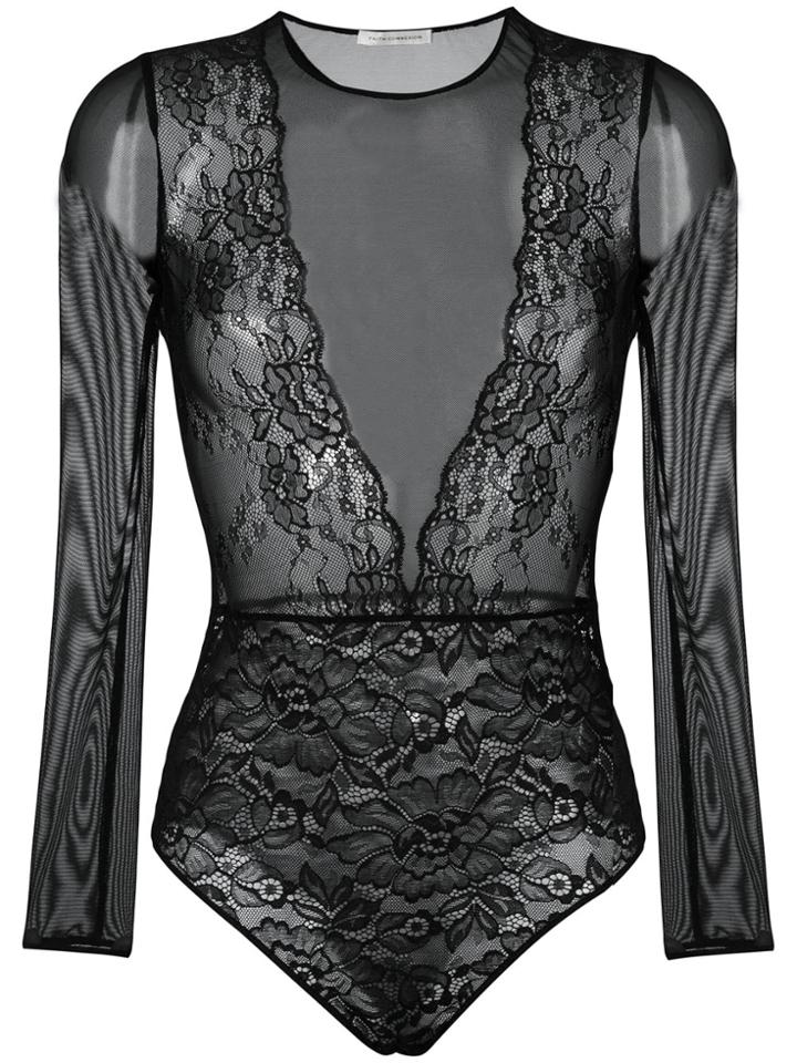 Faith Connexion Lace Bodysuit - Black