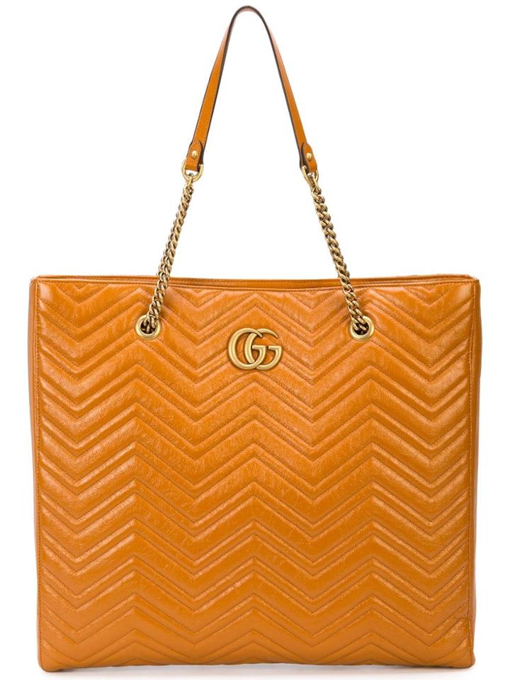 Gucci Gg Marmont Matelassé Large Tote - Orange