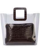 Staud Crocodile Effect Pouch Tote - Brown