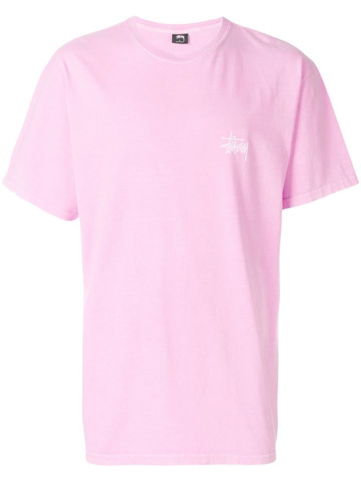 Stussy Graphic Print T-shirt - Pink & Purple