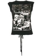Dsquared2 Tie Back Logo Print T-shirt - Black