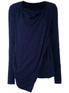 Rundholz Asymmetric Panel T-shirt, Women's, Size: Small, Blue, Cotton
