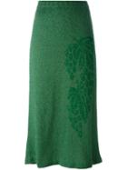 Christian Dior Vintage Floral Pattern Skirt, Women's, Size: 14, Green