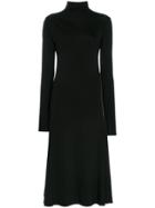 Helmut Lang Lang Trtl Nk Ls Drs Midi Fttd - Black