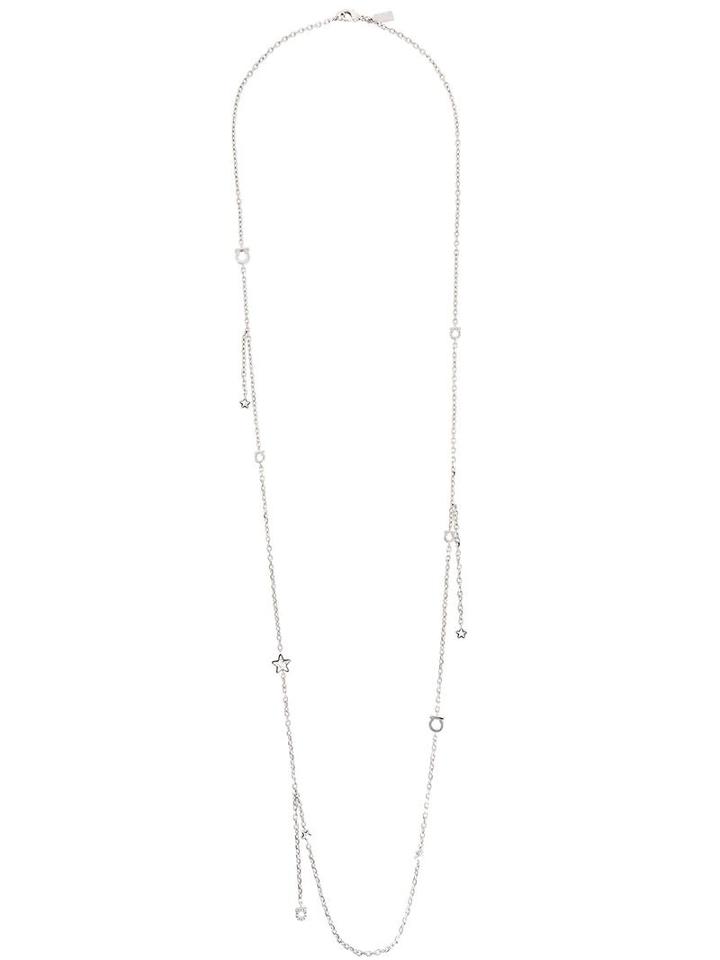 Salvatore Ferragamo Gancio Charm Chain Necklace, Women's, Metallic