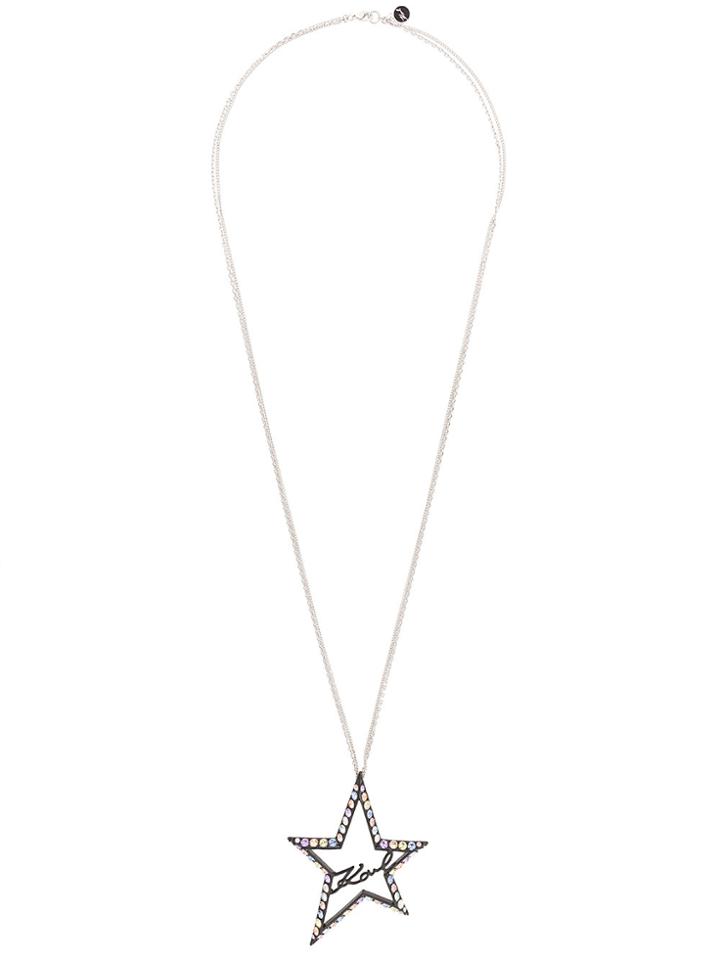 Karl Lagerfeld Signature Star Necklace - Metallic