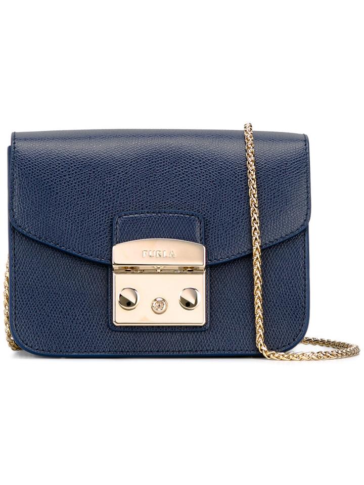 Furla Mini 'metropolis' Cross Body Bag, Women's, Blue, Calf Leather/metal (other)