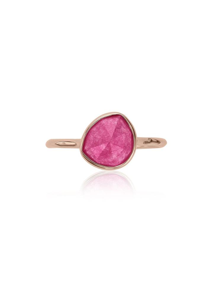 Monica Vinader Siren Stacking Pink Quartz Ring - Gold