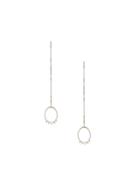 Natalie Marie 14kt White Gold Mahina Diamond And Pearl Drop Studs -