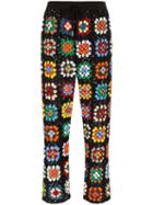 Ashish Patchwork Crochet Track Pants - Multicolour