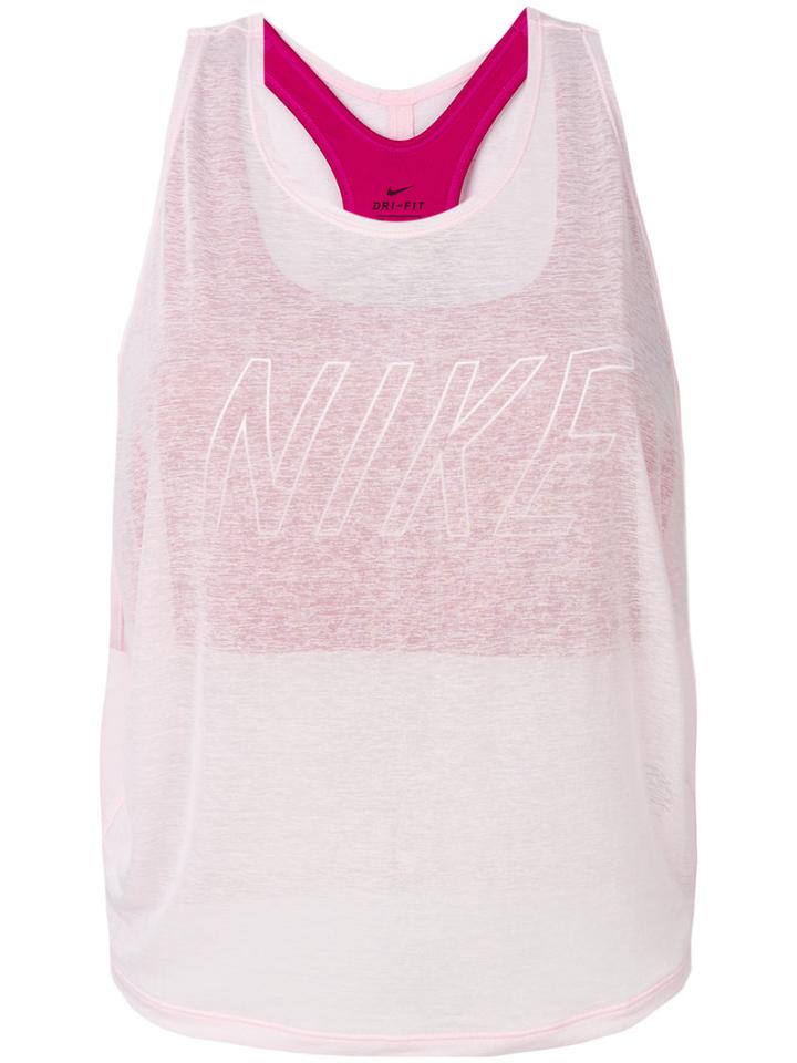 Nike - Printed Slub Tank Top - Women - Polyester - M, Pink/purple