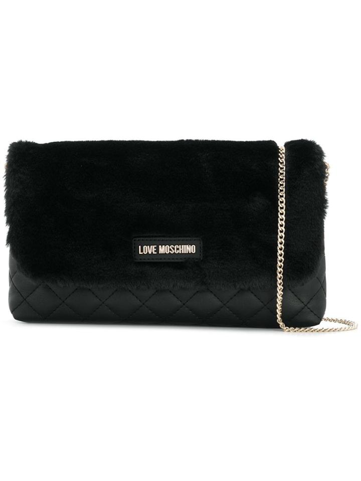 Love Moschino Furry Square Clutch - Black