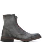 Diesel Contrast Lace-up Ankle Boots - Grey