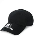 Balenciaga Embroidered Logo Baseball Cap - Black