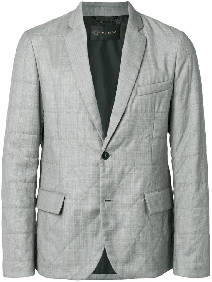 Versace Chest Pocket Quilted Jacket - Grey