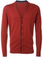 John Smedley Double Collar Cardigan, Men's, Size: Xl, Red, Virgin Wool