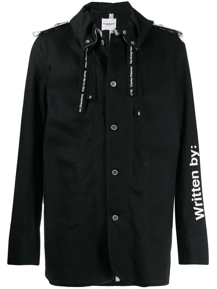 Takahiromiyashita The Soloist Graphic Print Parka Coat - Black