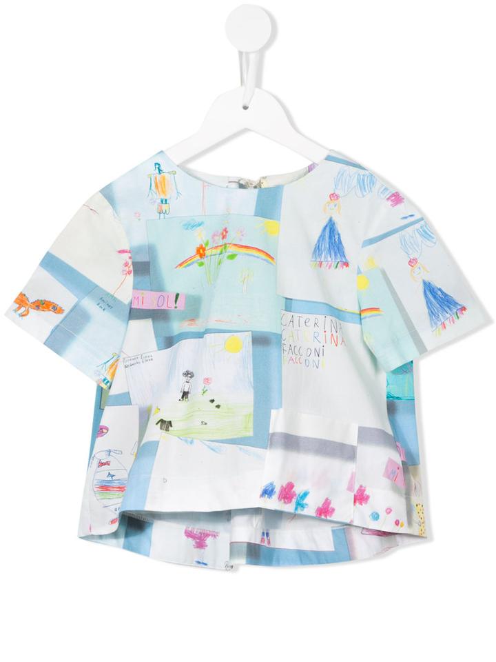 Mi Mi Sol Drawing Print Top, Girl's, Size: 10 Yrs