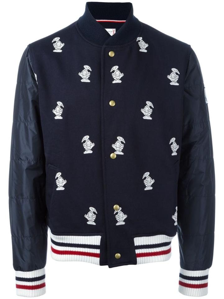 Moncler Duck Embroidered Bomber Jacket - Blue
