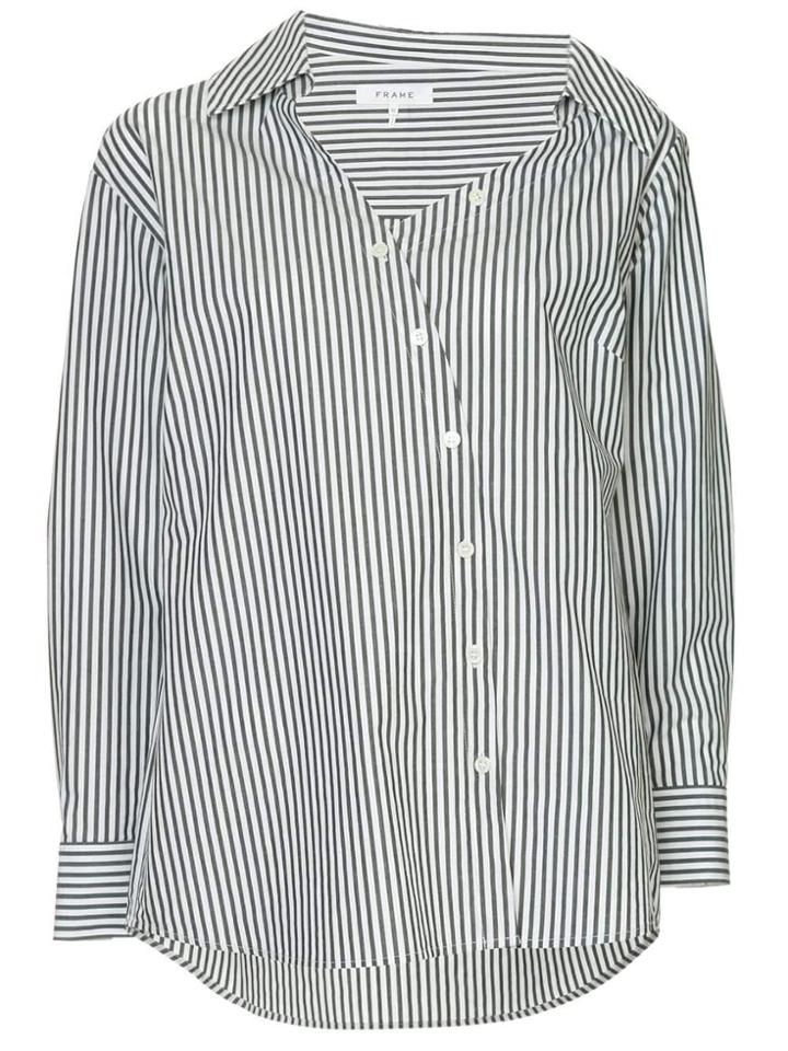 Frame Off-centre Button Shirt - White