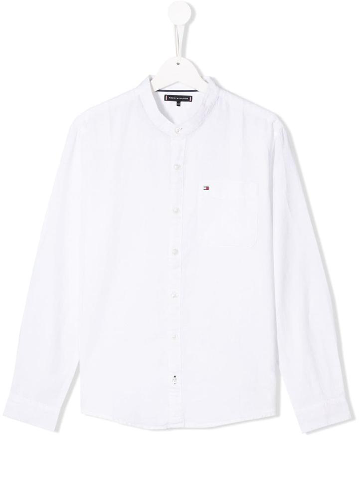 Tommy Hilfiger Junior Teen Band Collar Shirt - White