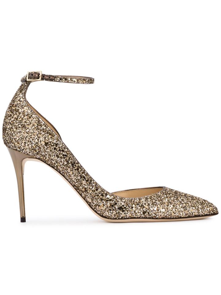 Jimmy Choo Lucy 85 Glitter Pumps - Metallic