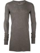 Rick Owens Long Length T-shirt, Men's, Size: Medium, Grey, Silk/cashmere
