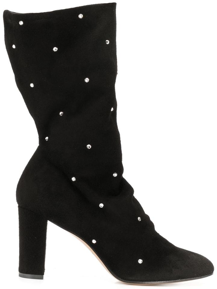 Marc Ellis Crystal Studded Boots - Black