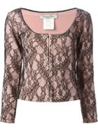 Christian Dior Vintage Corset-style Lace Top - Black