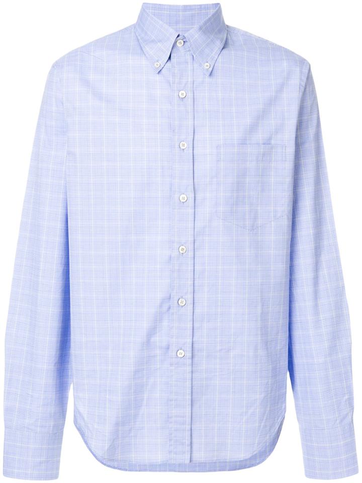 Prada Checked Long Sleeve Shirt - Blue