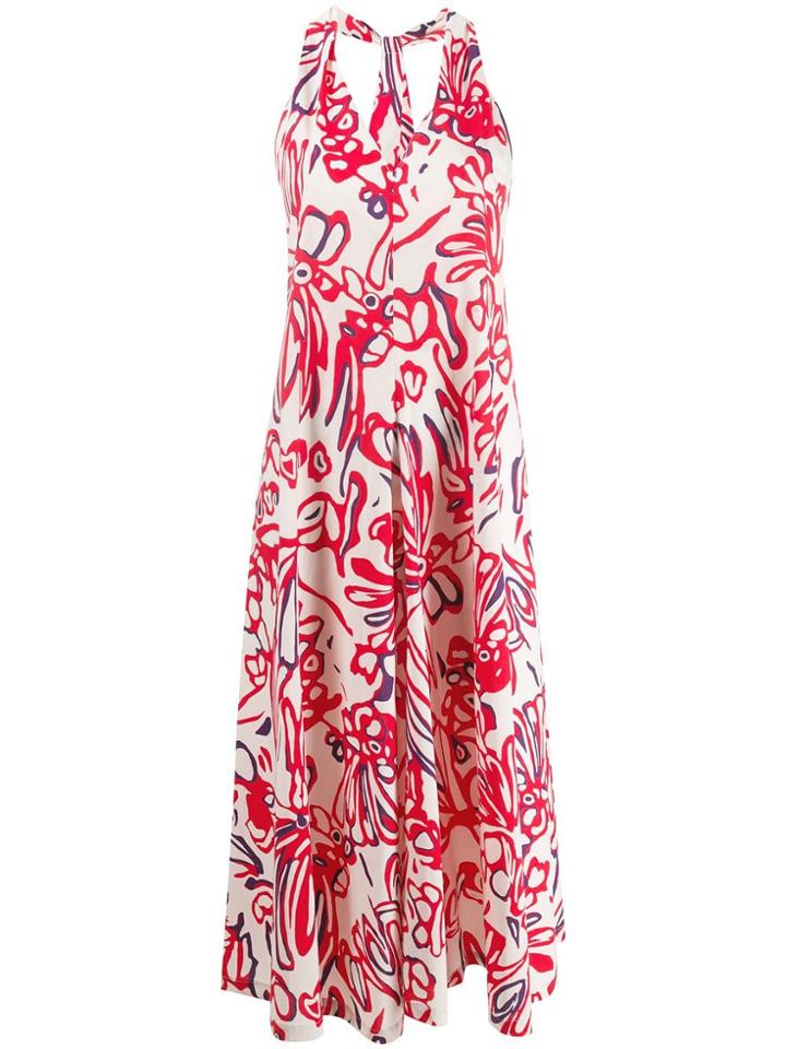 Alysi Printed Midi Dress - White