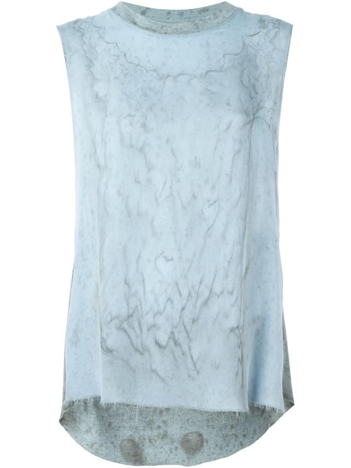 Raquel Allegra Tie Dye Print Tank Top, Women's, Size: 0, Blue, Silk/rayon