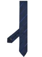 Emporio Armani Diagonal Striped Tie - Blue