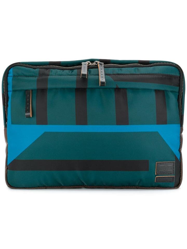 Marni Marni X Porter Striped Clutch Bag - Green