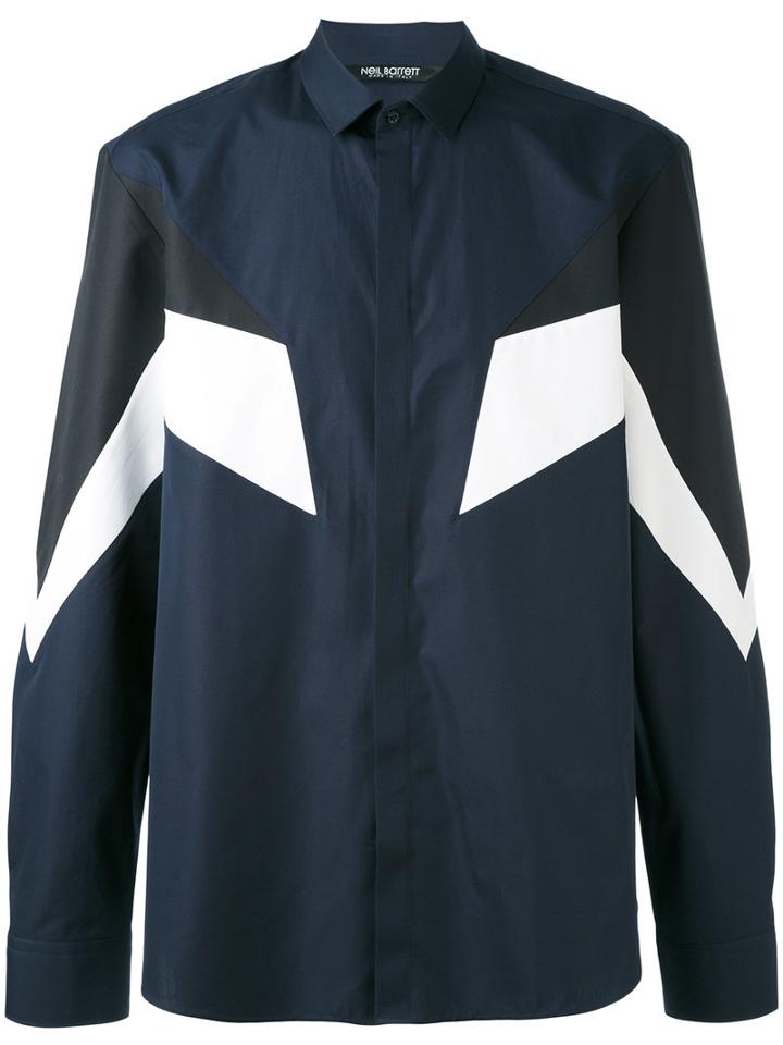 Neil Barrett - Graphic-print Shirt - Men - Cotton - 40, Blue, Cotton