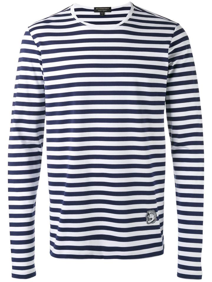 Burberry - Striped Long Sleeve T-shirt - Men - Cotton - S, White, Cotton