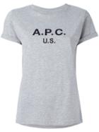 A.p.c. Logo Print T-shirt, Women's, Size: Xs, Grey, Cotton/polyester