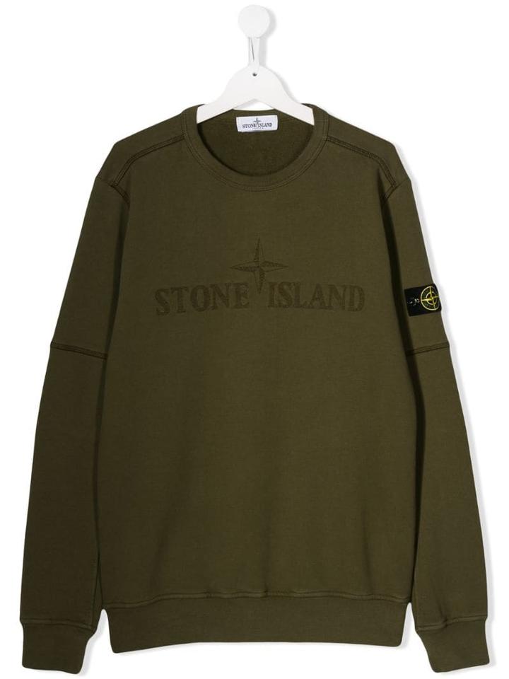 Stone Island Junior Logo Sweatshirt - Green