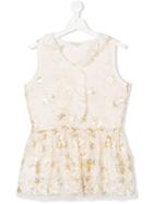 Miss Grant Kids Teen Sequinned Peplum Top - Nude & Neutrals