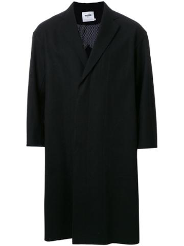 Factotum Oversized Single Breasted Coat, Men's, Size: 46, Black, Nylon/wool