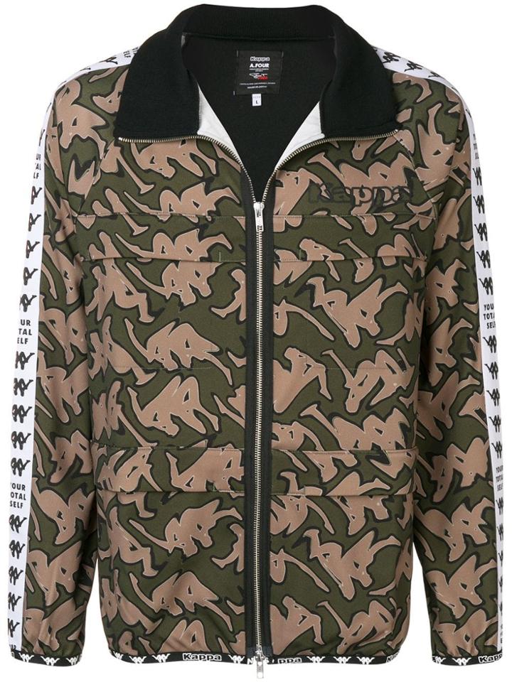 Kappa All Over Logo Zipped Sweater - Green