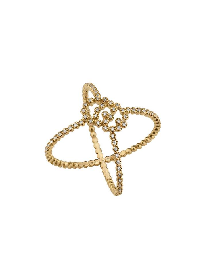 Gucci Gg Running Diamond X Ring - 8000