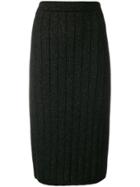 Marc Jacobs Shimmer Pencil Skirt - Black