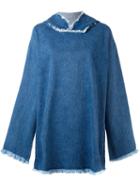 Marques'almeida Denim Hooded Flared Dress, Women's, Size: Xs, Blue, Cotton